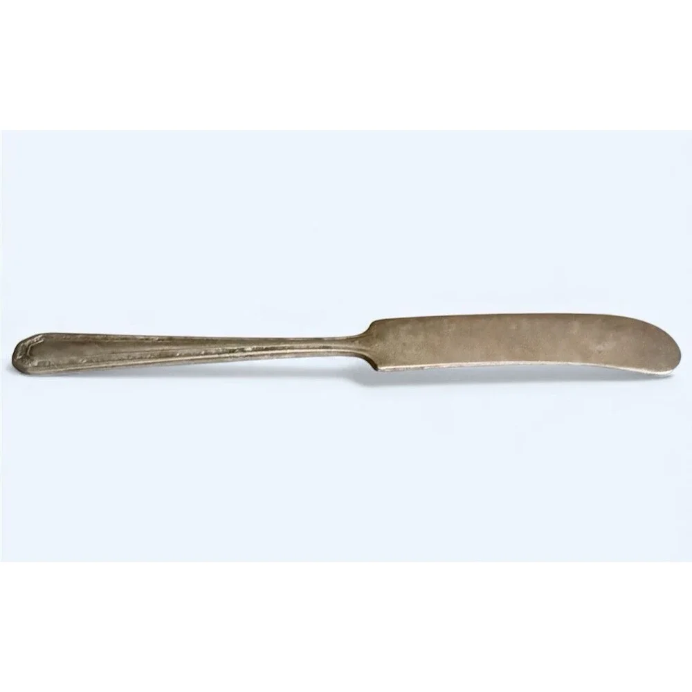 Antique Master Butter Knife Silver Plate Geometric Floral Art Deco VTG 1915‎ 30s